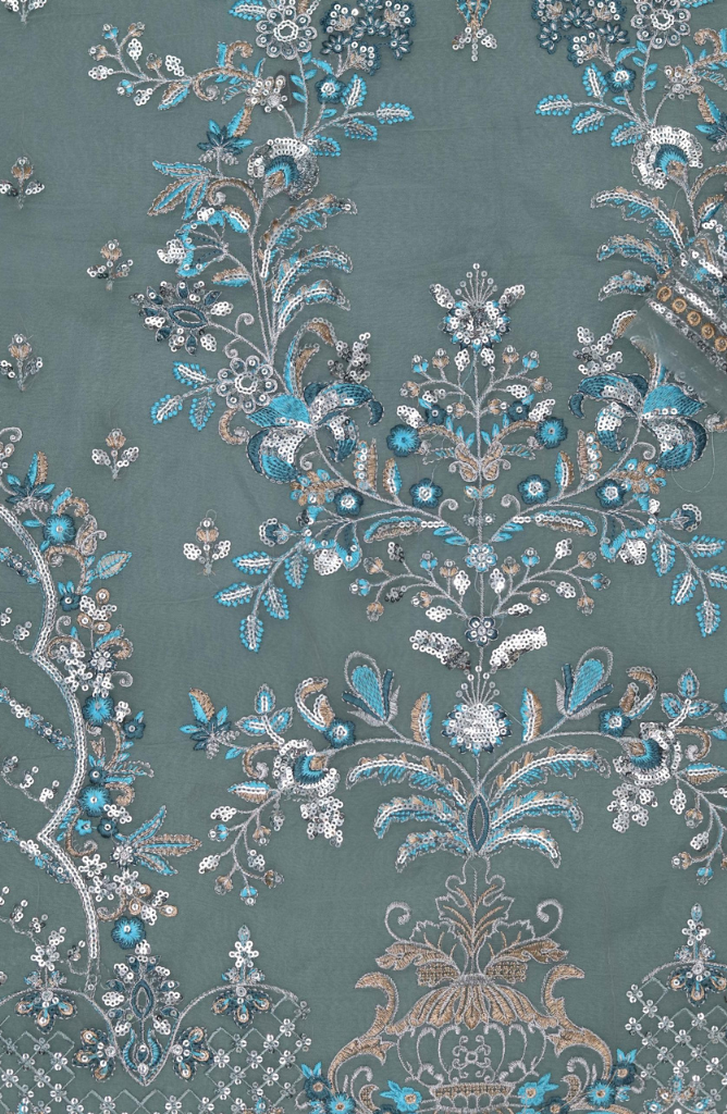 EMBROIDERED SEQUINS ORGANZA 3PC E#005