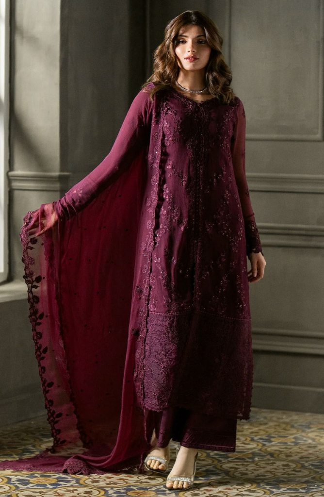 EMBROIDERED SEQUINS ORGANZA 3PC E#006