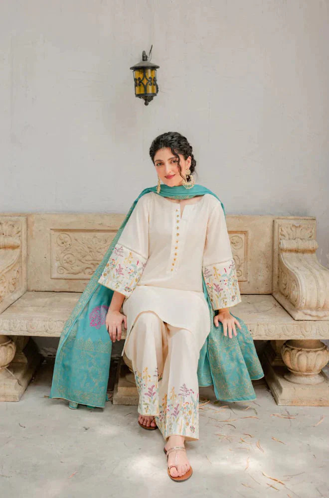 Aisling D#019 – Luxury 3pc Dhanak Suit with Wool Shawl