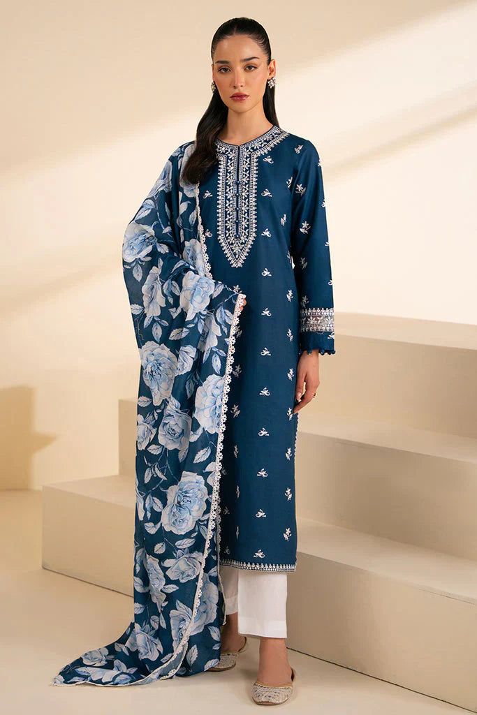 Cross Stitch D#001 – Luxury 3pc Dhanak Suit with Wool Shawl