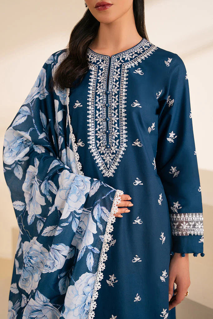 Cross Stitch D#001 – Luxury 3pc Dhanak Suit with Wool Shawl