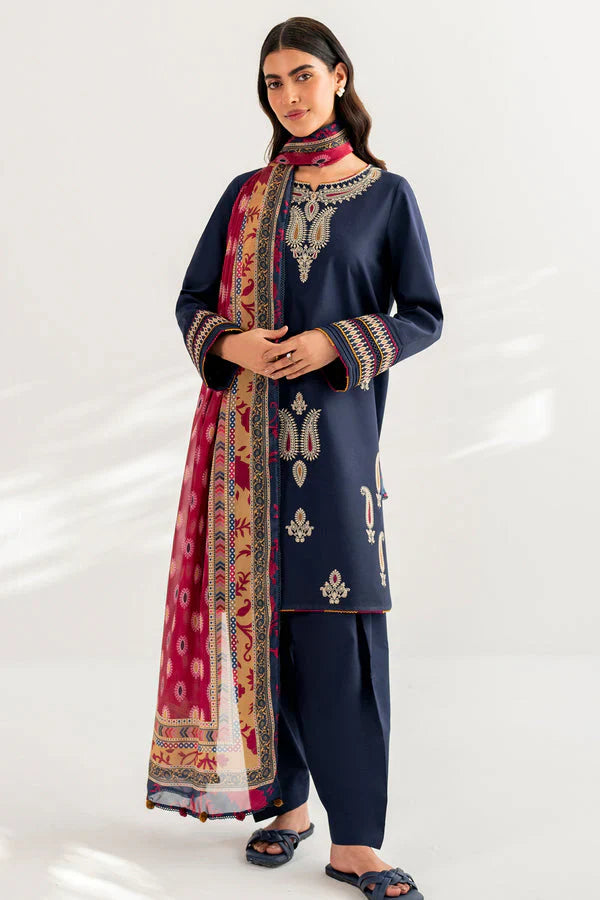 Sapphire D#014 – Luxury 3pc Dhanak Suit with Wool Shawl