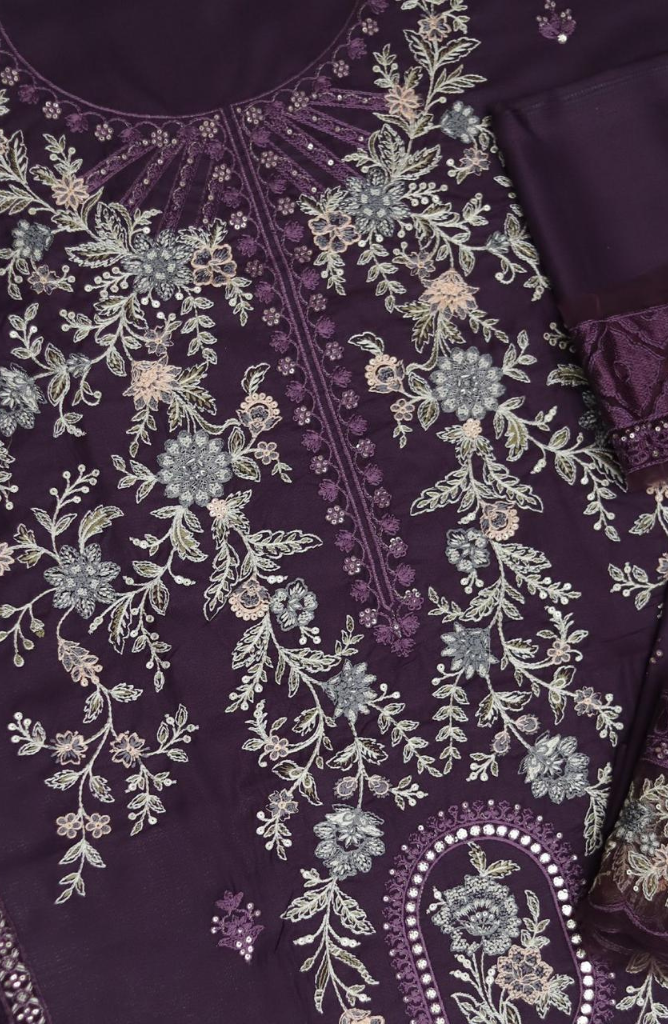 Maria B D#066 – Luxury 3pc Dhanak Suit with Wool Print Shawl