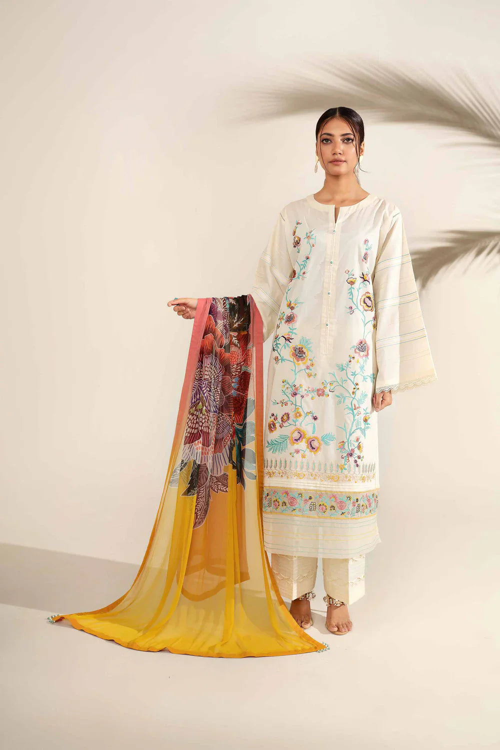 Nishat D#012 – Luxury 3pc Dhanak Suit with Wool Shawl