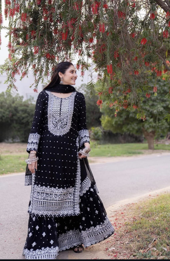 BAROQUE LUXURY EMBRIODERD CHIFFON 3PC E#003