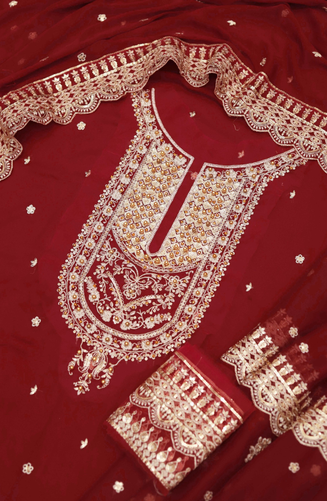 BAROQUE LUXURY EMBRIODERD CHIFFON 3PC E#002