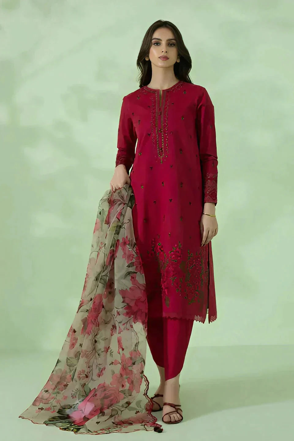 Sapphire D#008 – Luxury 3pc Dhanak Suit with Wool Shawl