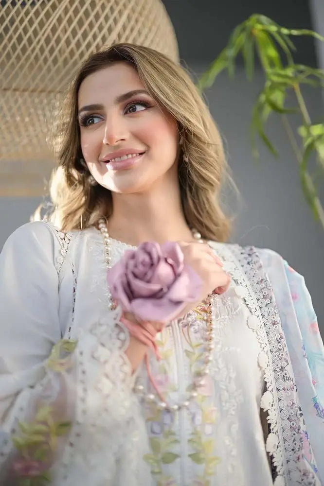 Agha Noor  D#009 – Luxury 3pc Dhanak Suit with Wool Shawl