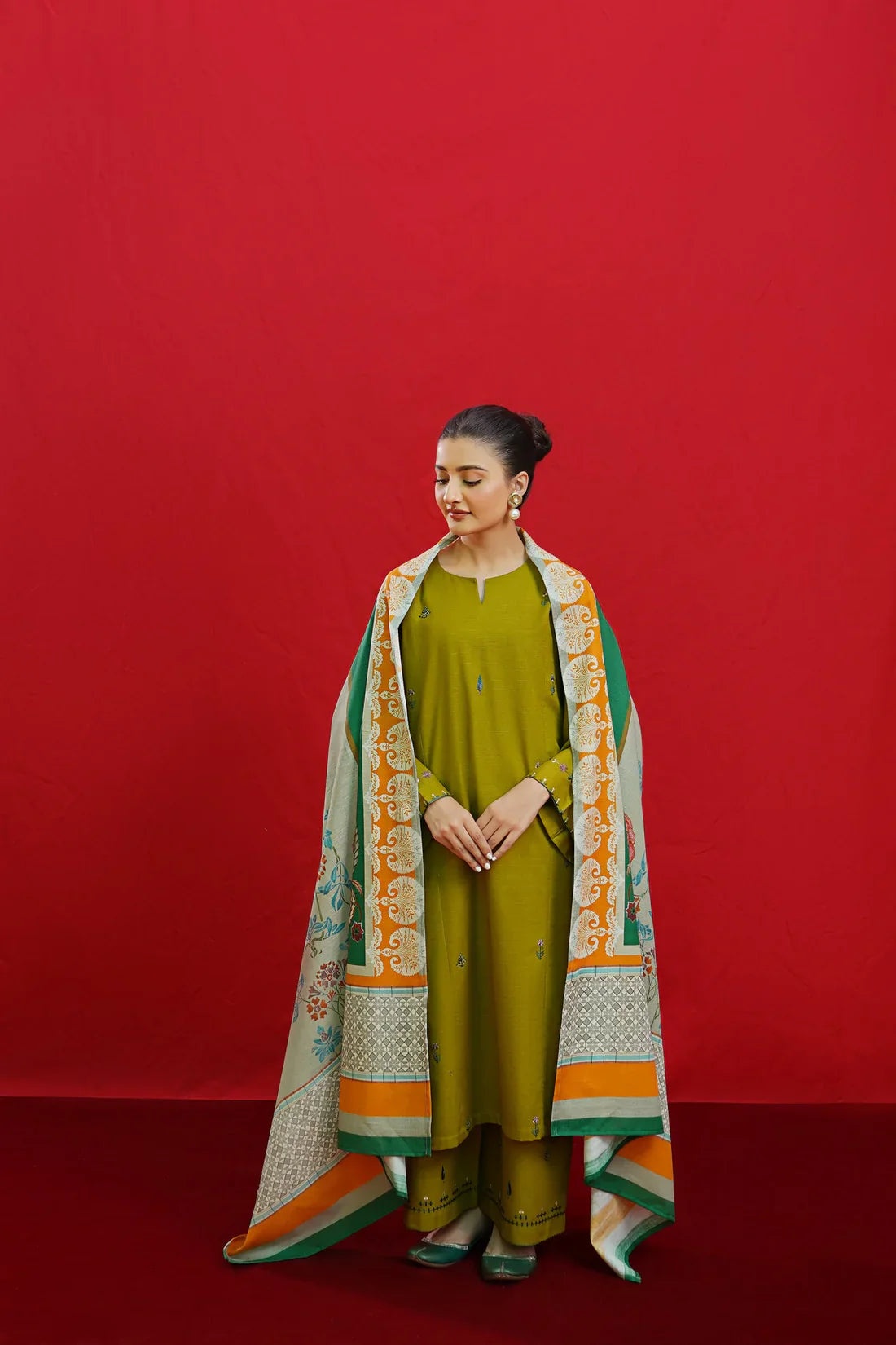 Urge D#051 – Luxury 3pc Dhanak Suit with Wool Shawl