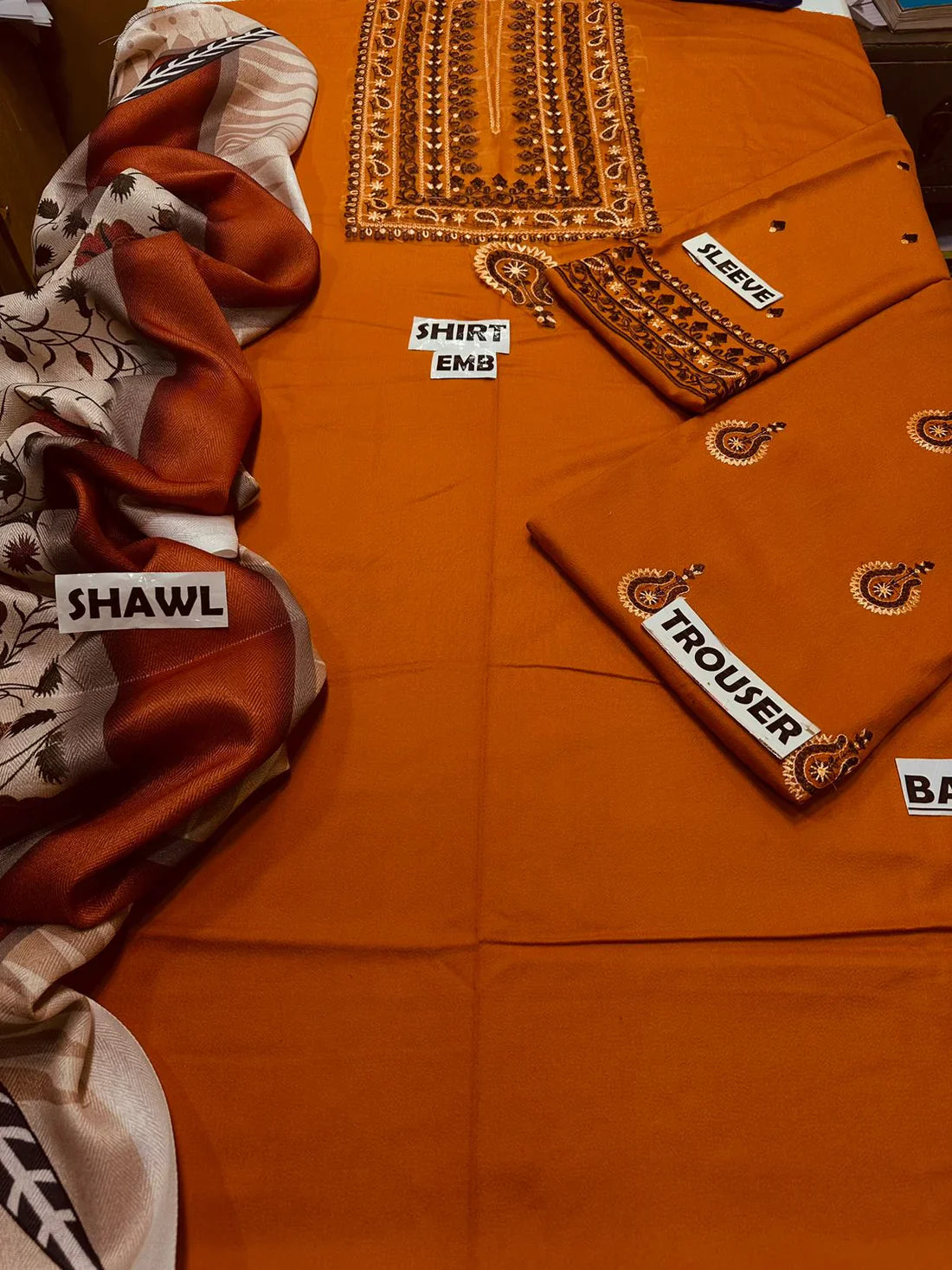 Urge D#013 – Luxury 3pc Dhanak Suit with Wool Shawl