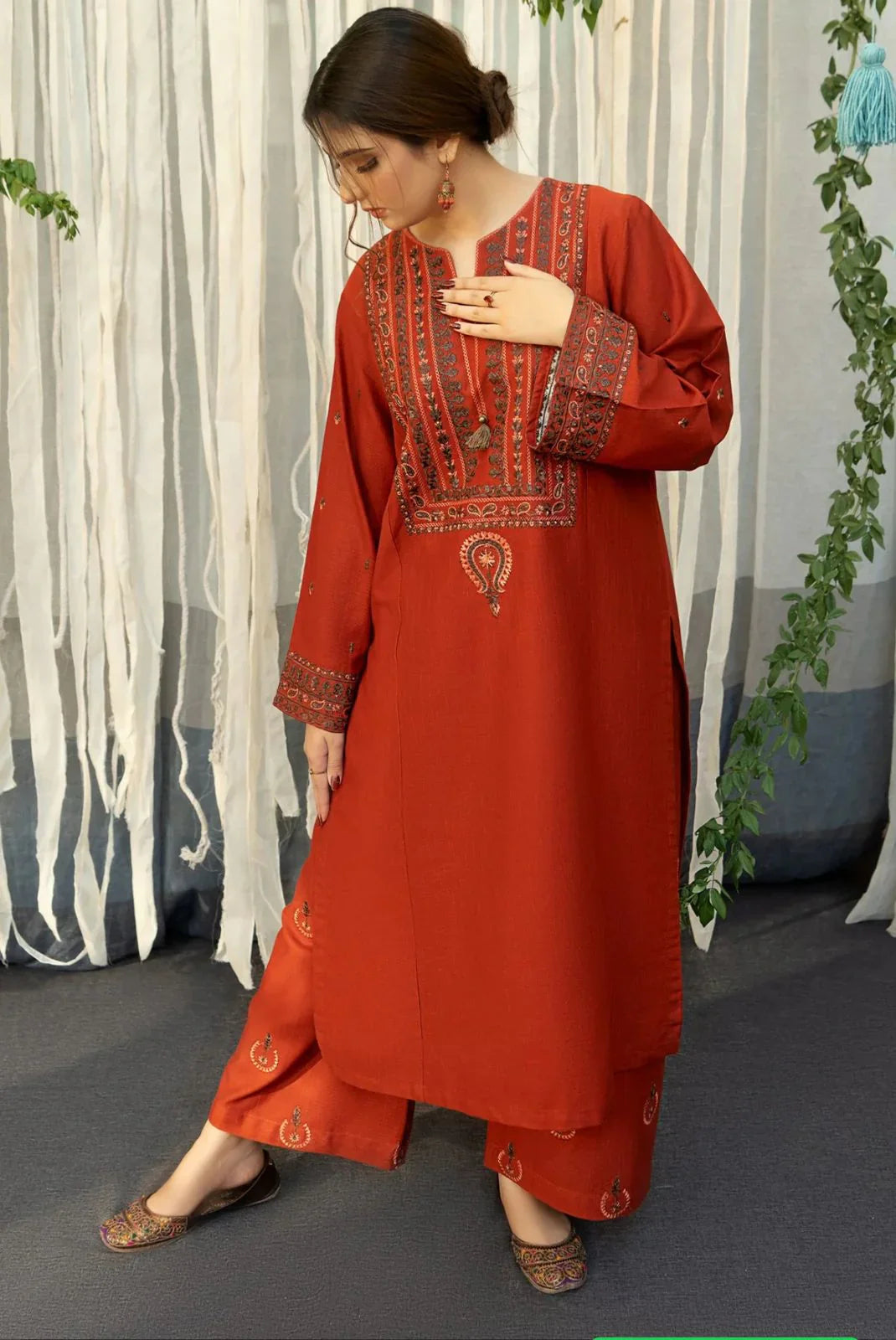 Urge D#013 – Luxury 3pc Dhanak Suit with Wool Shawl