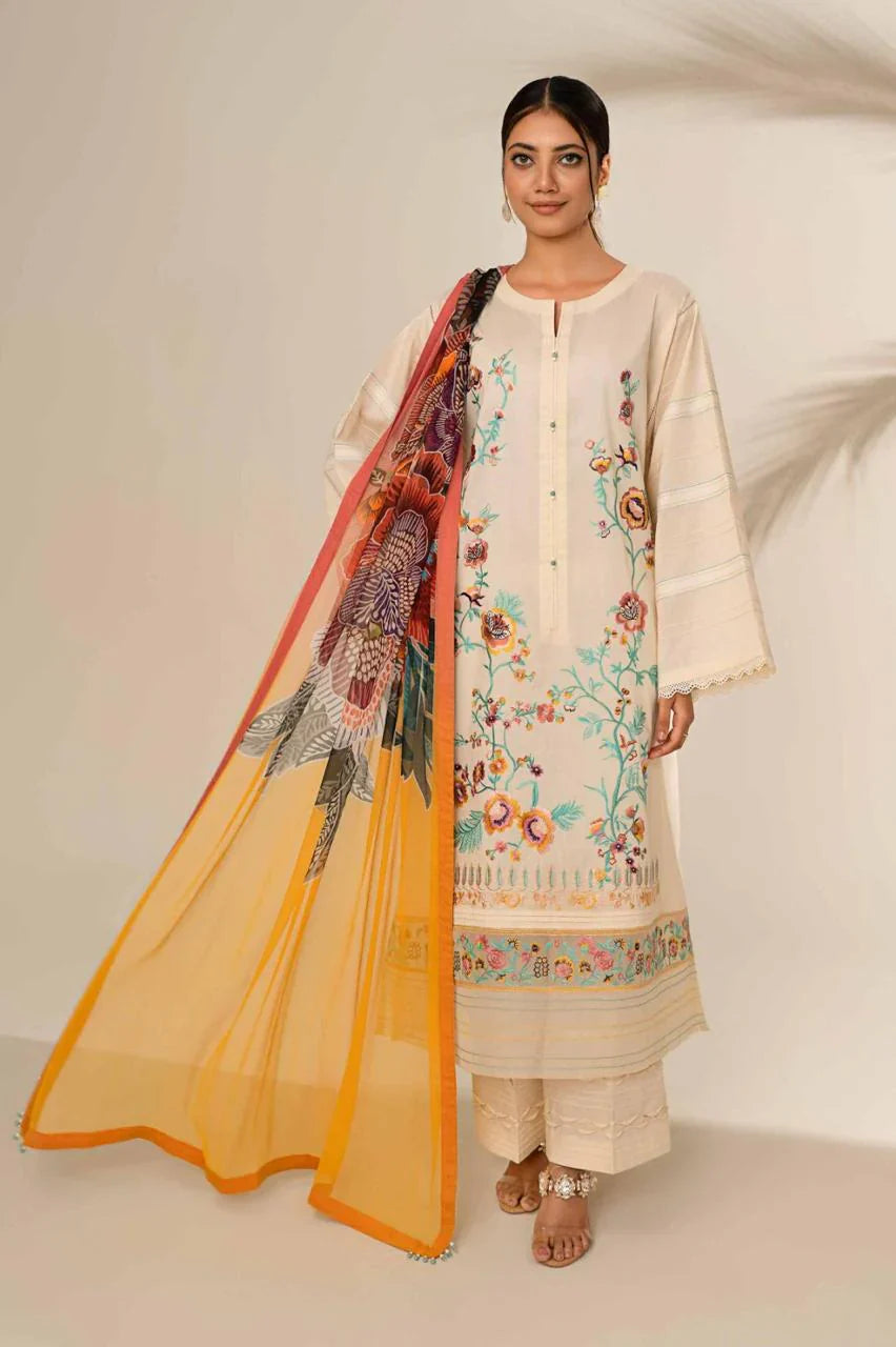 Nishat D#012 – Luxury 3pc Dhanak Suit with Wool Shawl
