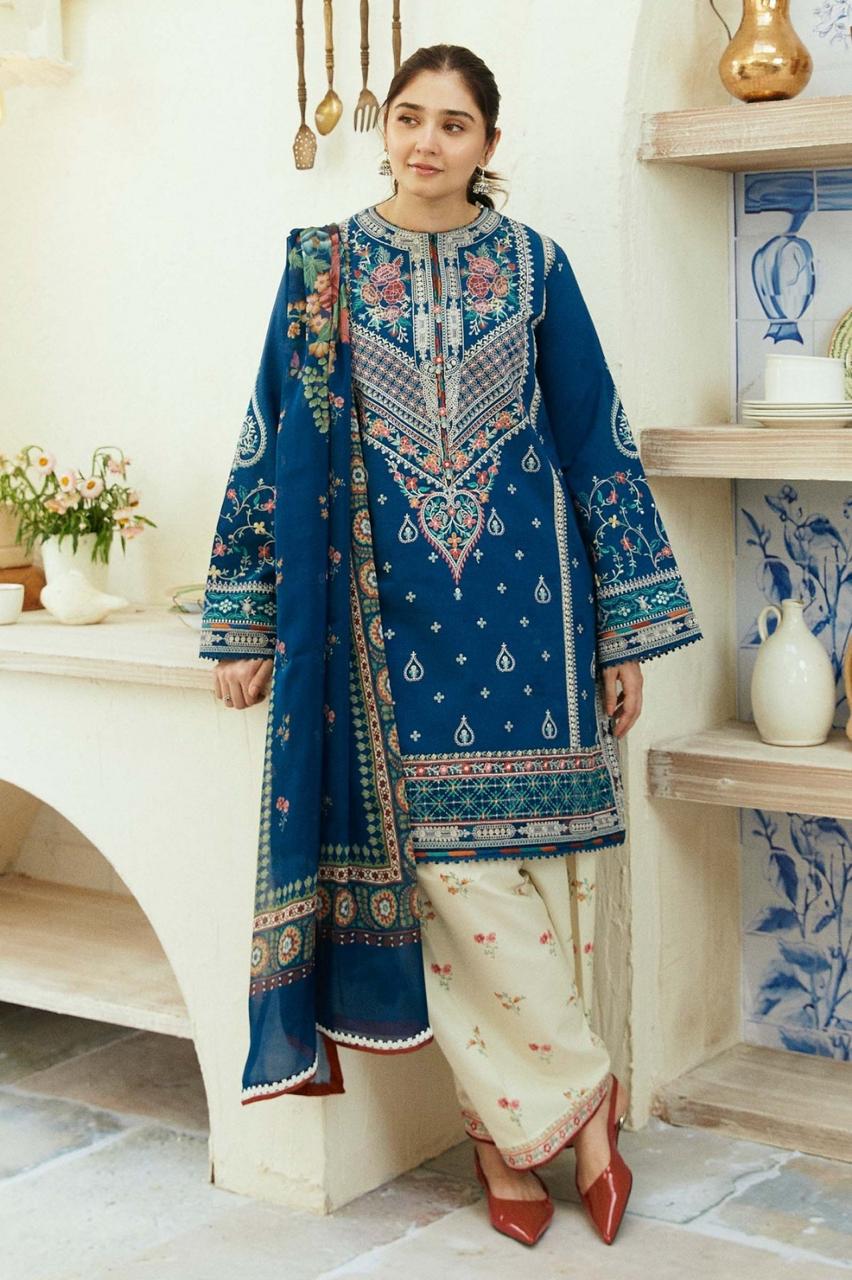 Zara Shahjahan D#011 – Luxury 3pc Dhanak Suit with Wool Shawl
