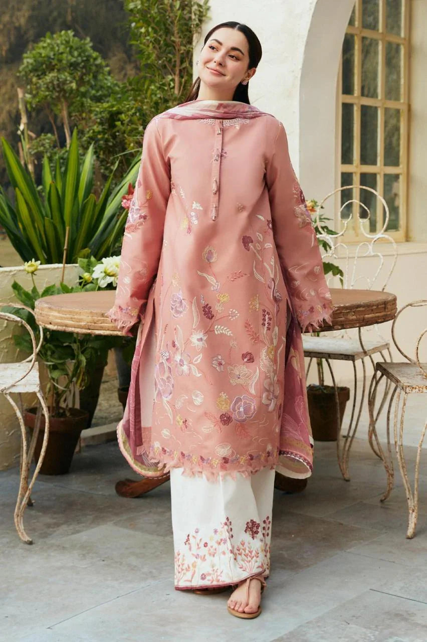 Zara Shahjahan  D#006 – Luxury 3pc Dhanak Suit with Wool Shawl