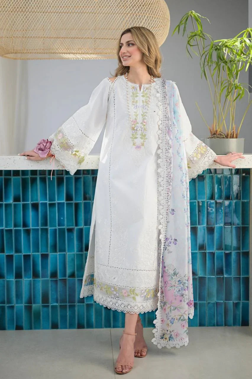 Agha Noor  D#009 – Luxury 3pc Dhanak Suit with Wool Shawl
