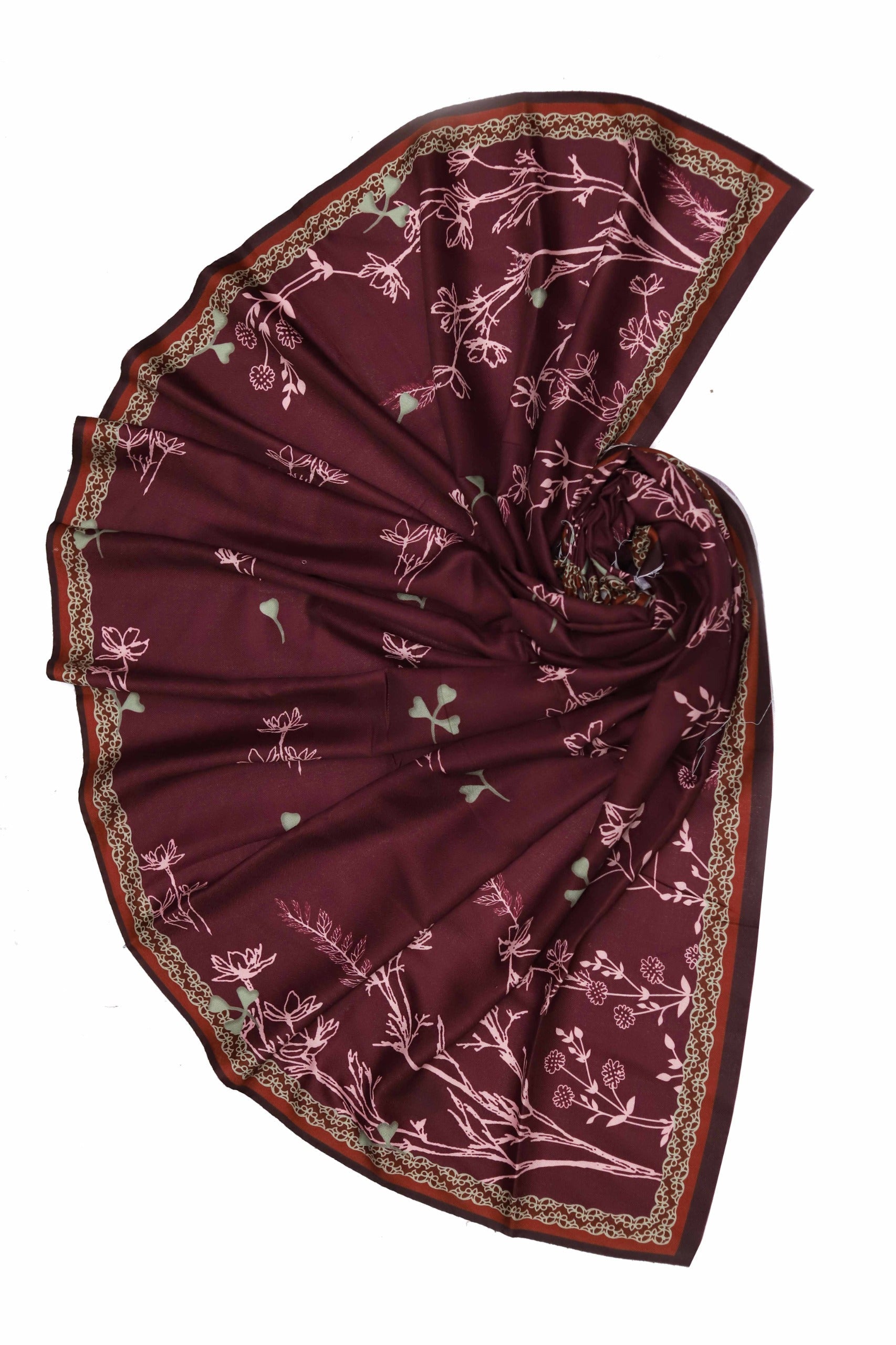 Maria B D#057 – Luxury 3pc Dhanak Suit with Wool Print Shawl