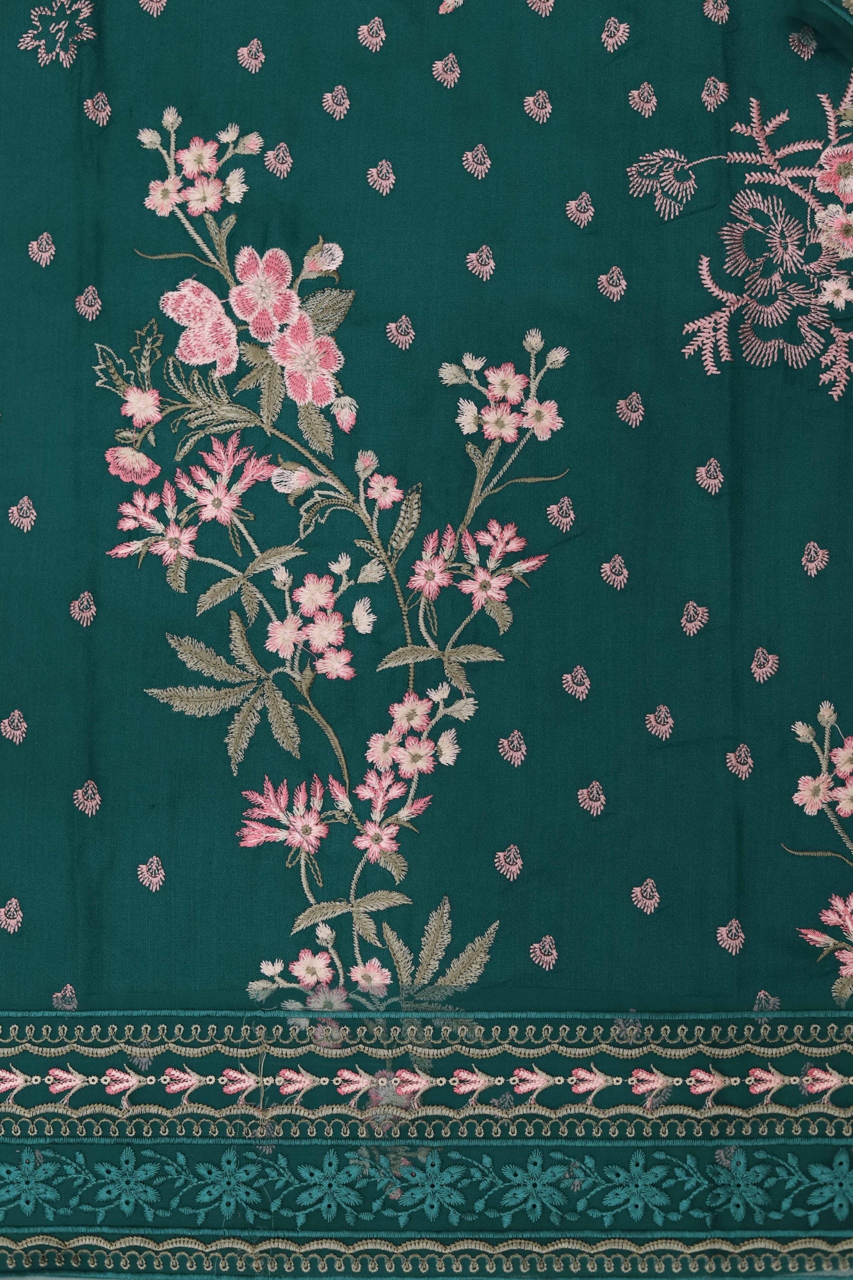 Maria B D#058 – Luxury 3pc Dhanak Suit with Wool Print Shawl