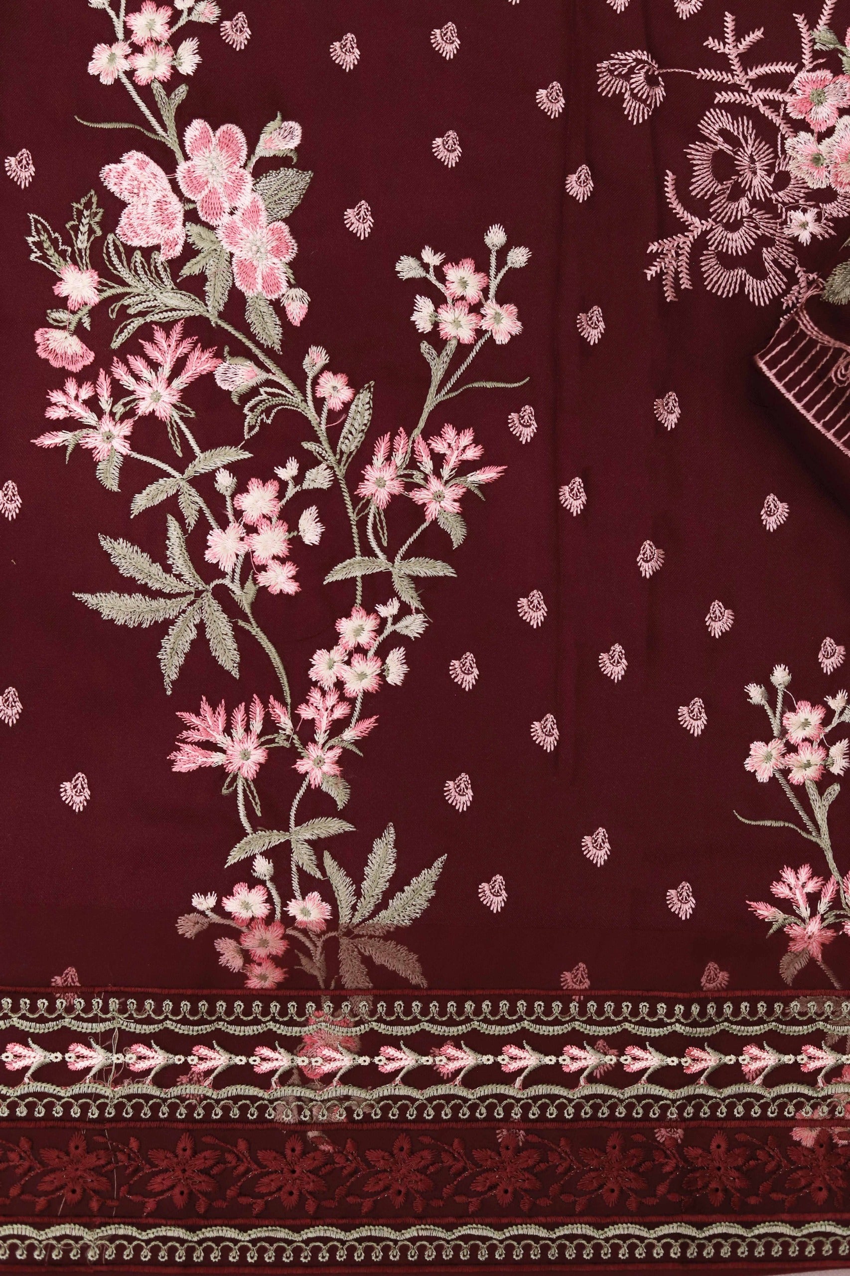 Maria B D#057 – Luxury 3pc Dhanak Suit with Wool Print Shawl