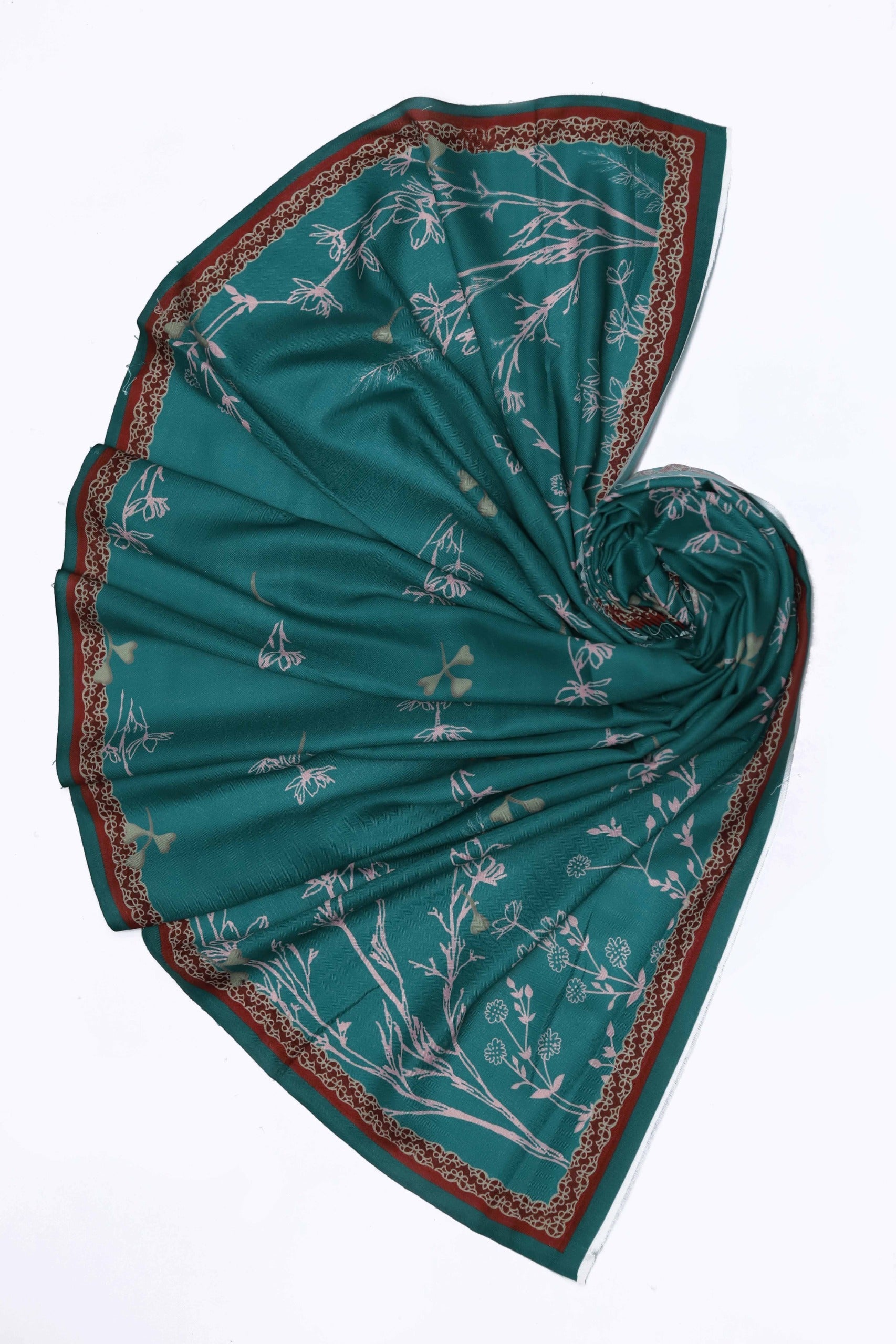 Maria B D#058 – Luxury 3pc Dhanak Suit with Wool Print Shawl