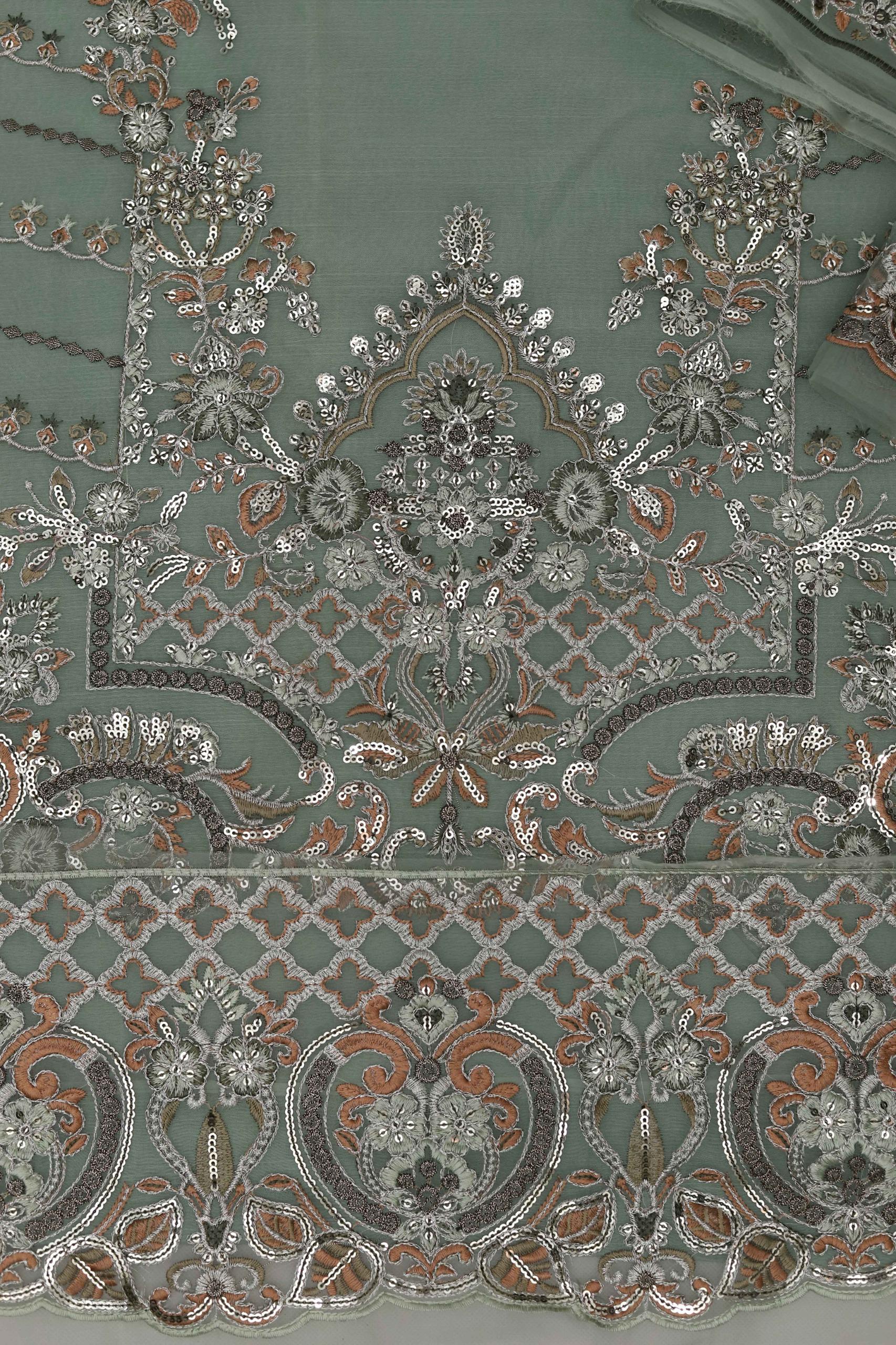 EMBROIDERED SEQUINS ORGANZA 3PC E#001