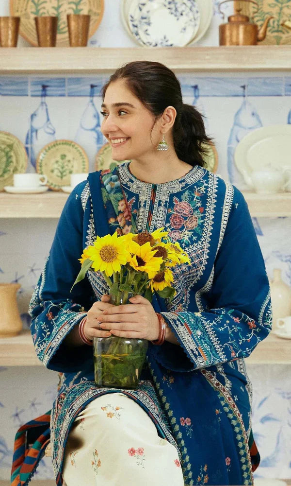 Zara Shahjahan D#011 – Luxury 3pc Dhanak Suit with Wool Shawl