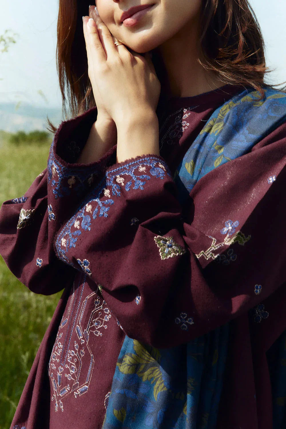 Coco by Zara Shahjahan D#053 – Luxury 3pc Dhanak Suit with Wool Shawl