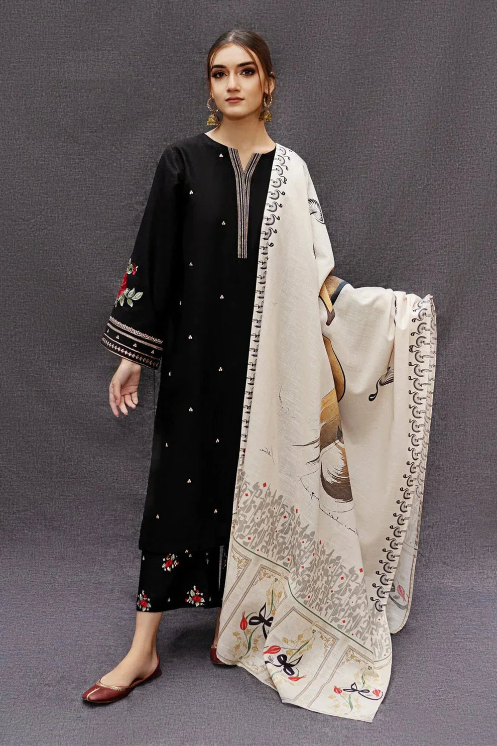 UrgeD#041 – Luxury 3pc Dhanak Suit with Wool Shawl