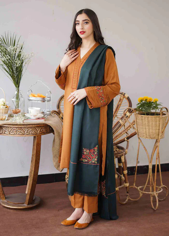 Aisling D#039 – Luxury 3pc Dhanak Suit with Wool Shawl