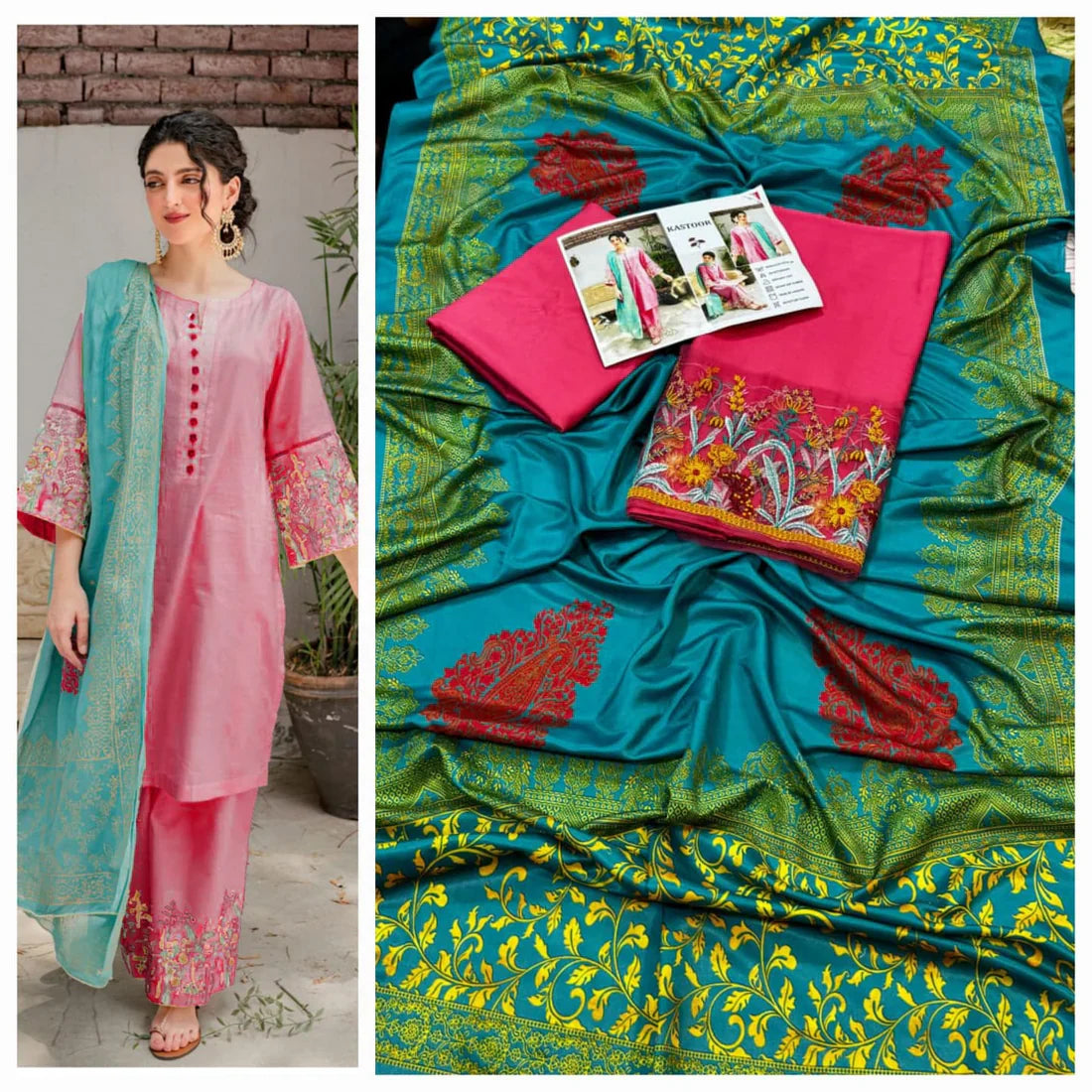 Aisling D#043 – Luxury 3pc Dhanak Suit with Wool Shawl