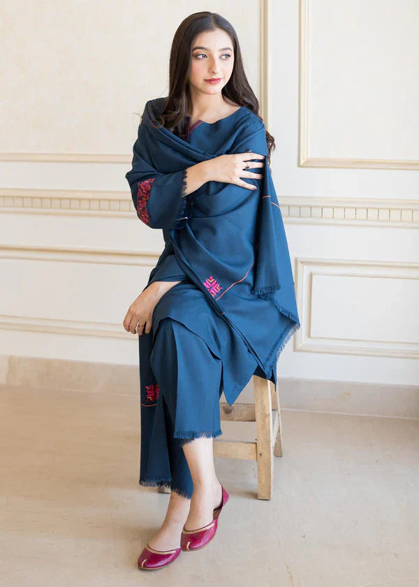 Aisling D#037 – Luxury 3pc Dhanak Suit with Wool Shawl