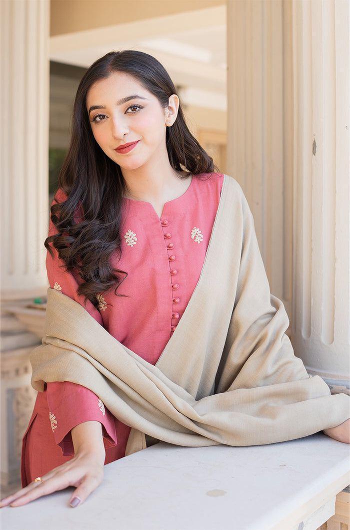 Aisling  D#028 – Luxury 3pc Dhanak Suit with Wool Shawl