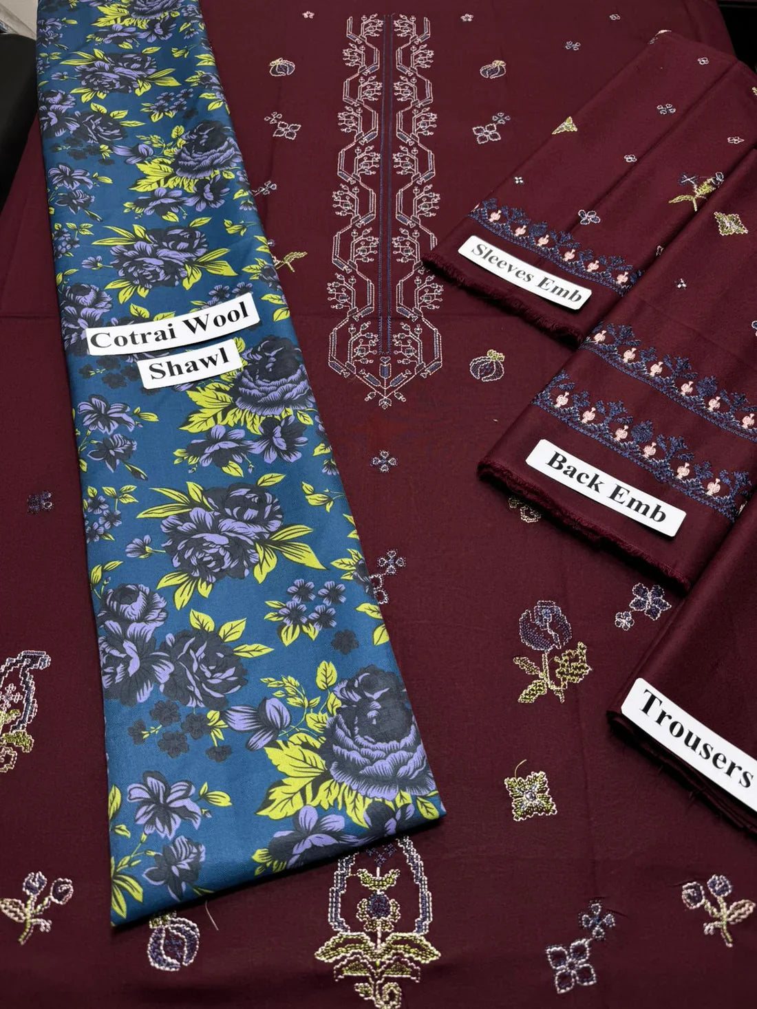 Coco by Zara Shahjahan D#053 – Luxury 3pc Dhanak Suit with Wool Shawl