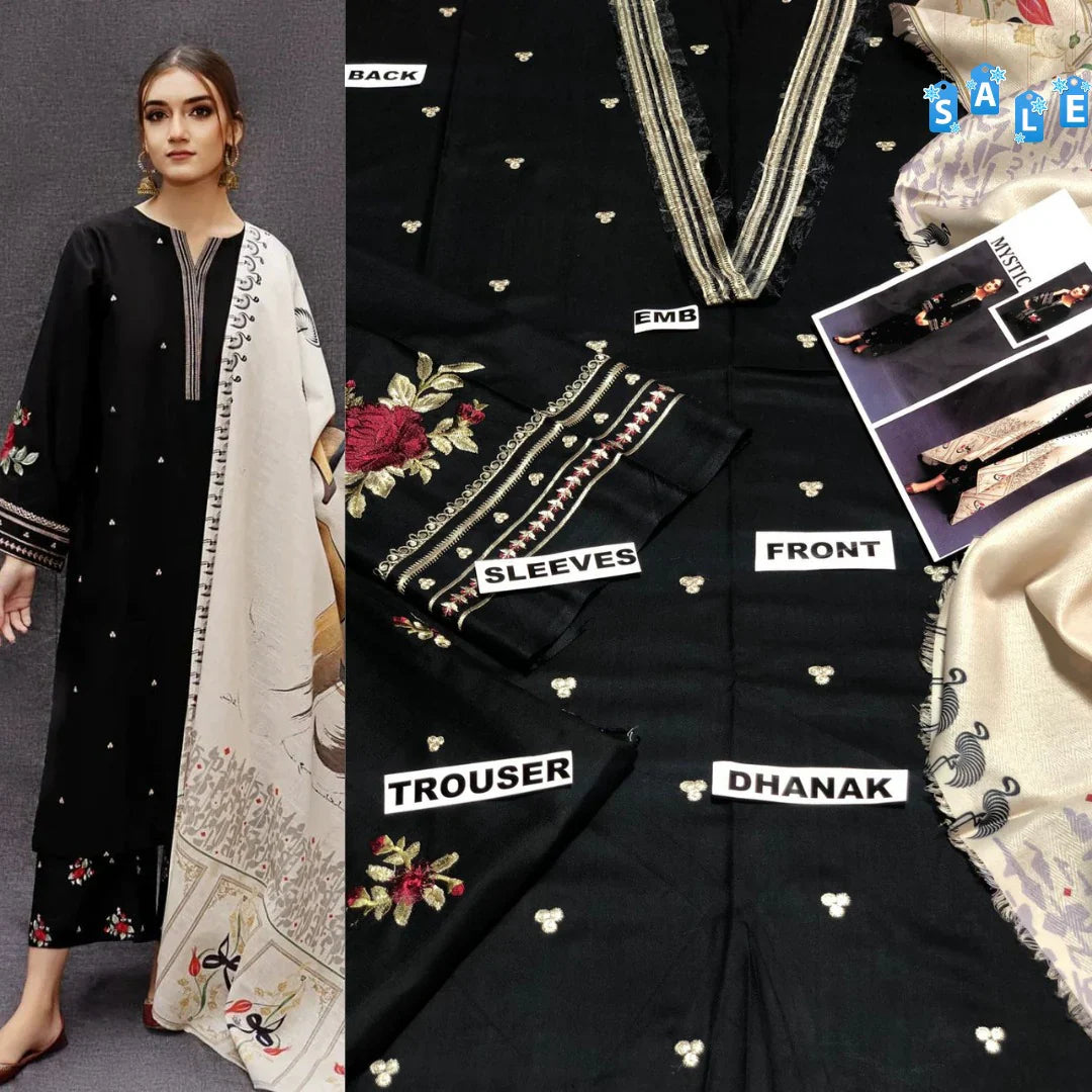 UrgeD#041 – Luxury 3pc Dhanak Suit with Wool Shawl