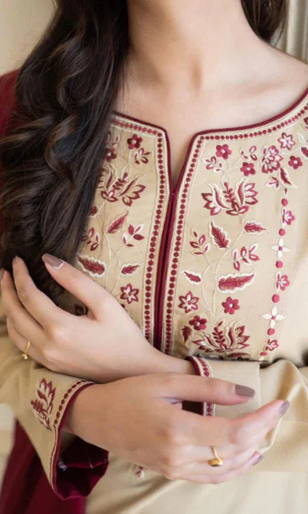 Aisling D#034 – Luxury 3pc Dhanak Suit with Wool Shawl