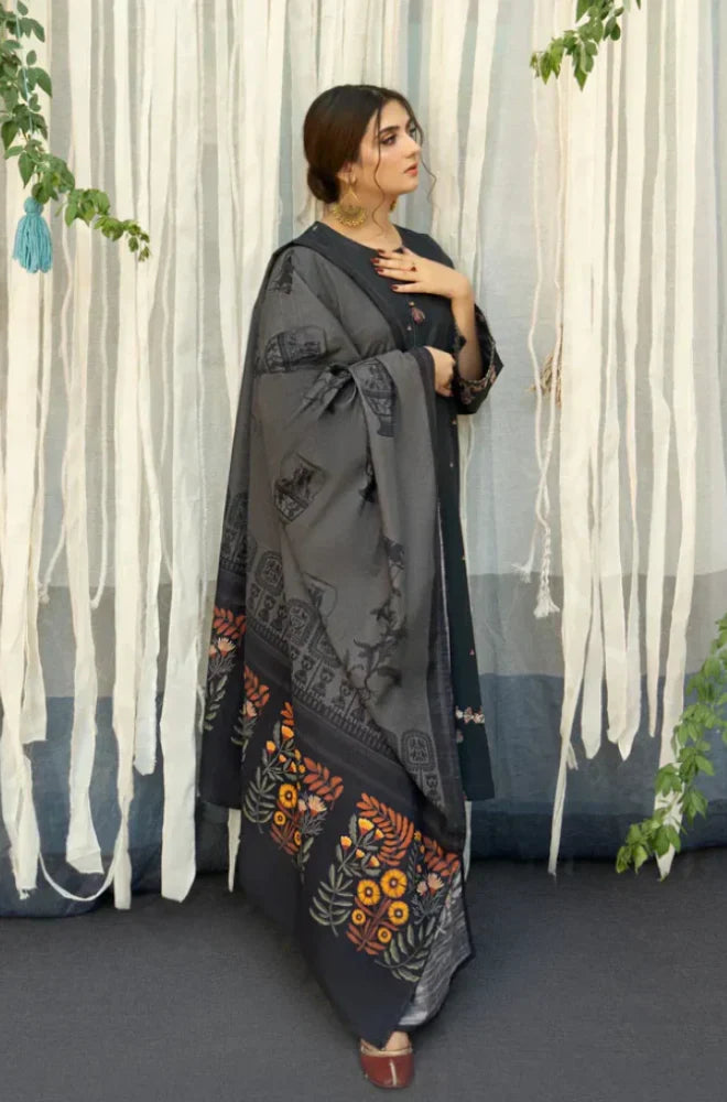 Urge D#021 – Luxury 3pc Dhanak Suit with Wool Shawl