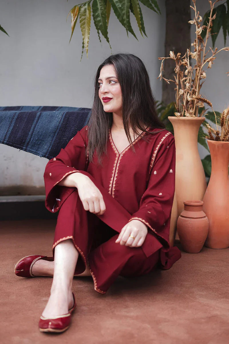 Aisling D#035 – Luxury 3pc Dhanak Suit with Wool Shawl