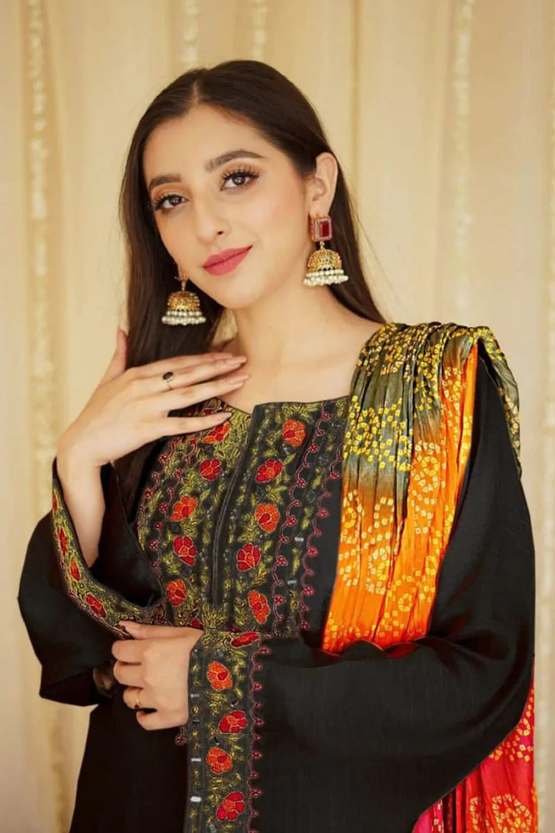 Aisling  D#025 – Luxury 3pc Dhanak Suit with Wool Shawl