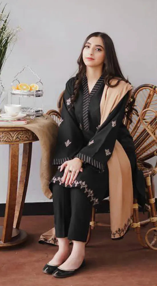 Aisling D#038 – Luxury 3pc Dhanak Suit with Wool Shawl